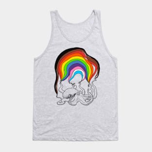 Octopus with Rainbow Tank Top